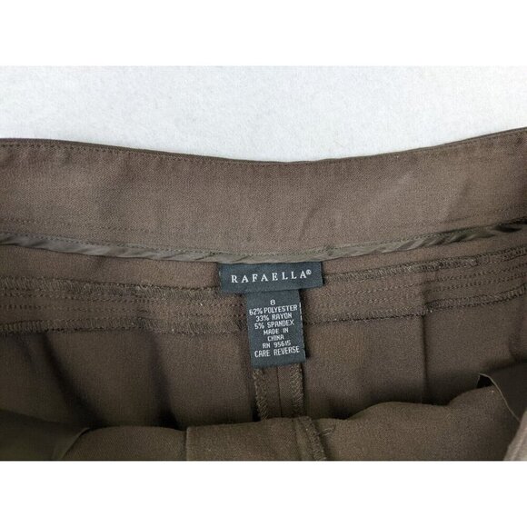 RAFAELLA - WOMEN'S BROWN FLAT FRONT DRESS PANTS - SIZE 8 - Picture 7 of 9